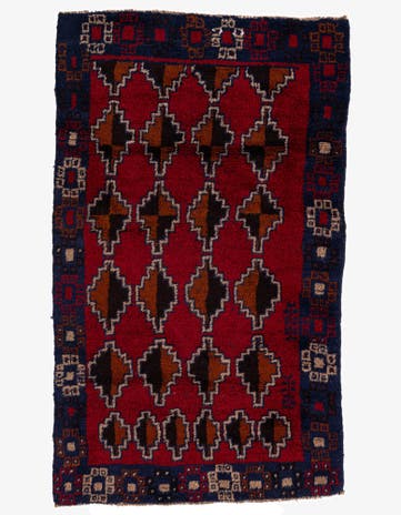 2' 9 x 4' 7 Hand Knotted Balouch Persian Wool Rug