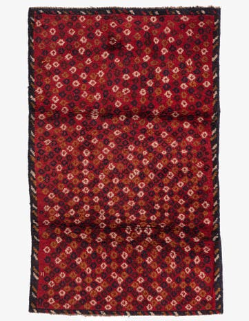 2' 10 x 4' 6 Hand Knotted Balouch Persian Wool Rug