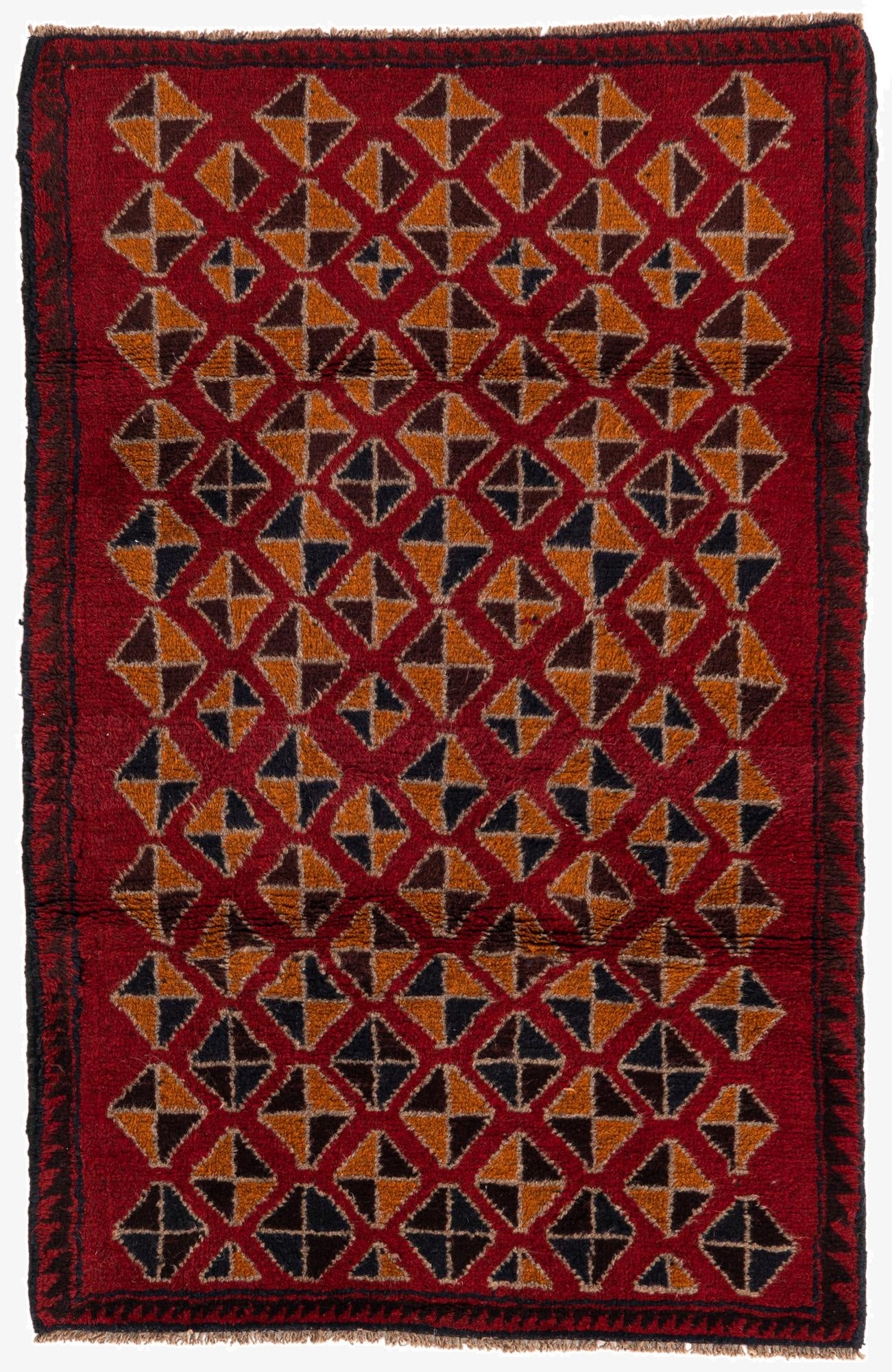 2' 10 x 4' 5  Hand Knotted Balouch Persian Wool Rug