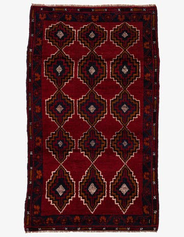 2' 9 x 4' 9 Hand Knotted Balouch Persian Wool Rug