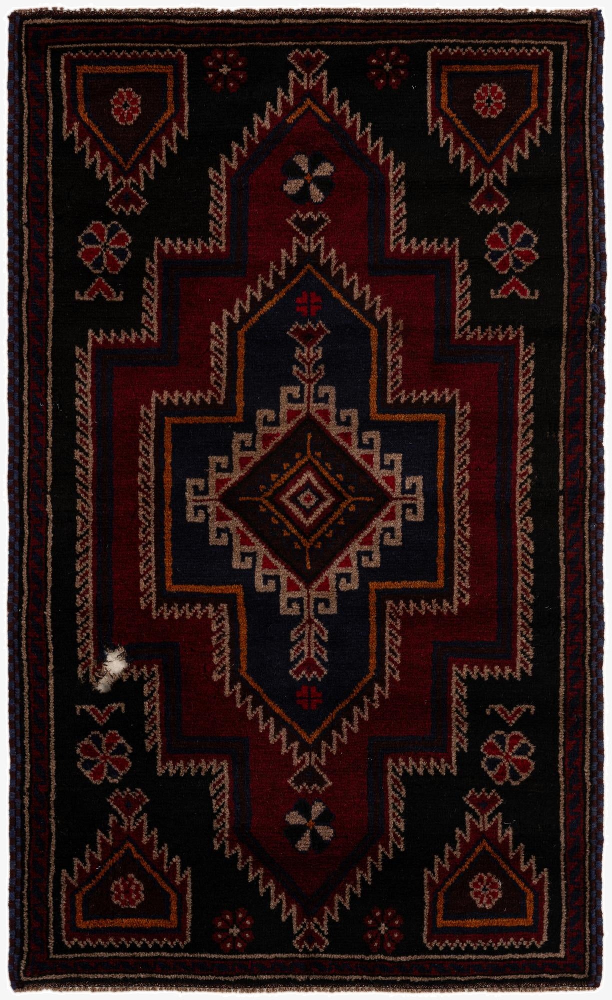 2' 10 x 4' 8  Hand Knotted Balouch Persian Wool Rug