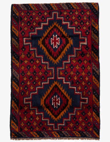 2' 11 x 4' 6 Hand Knotted Balouch Persian Wool Rug