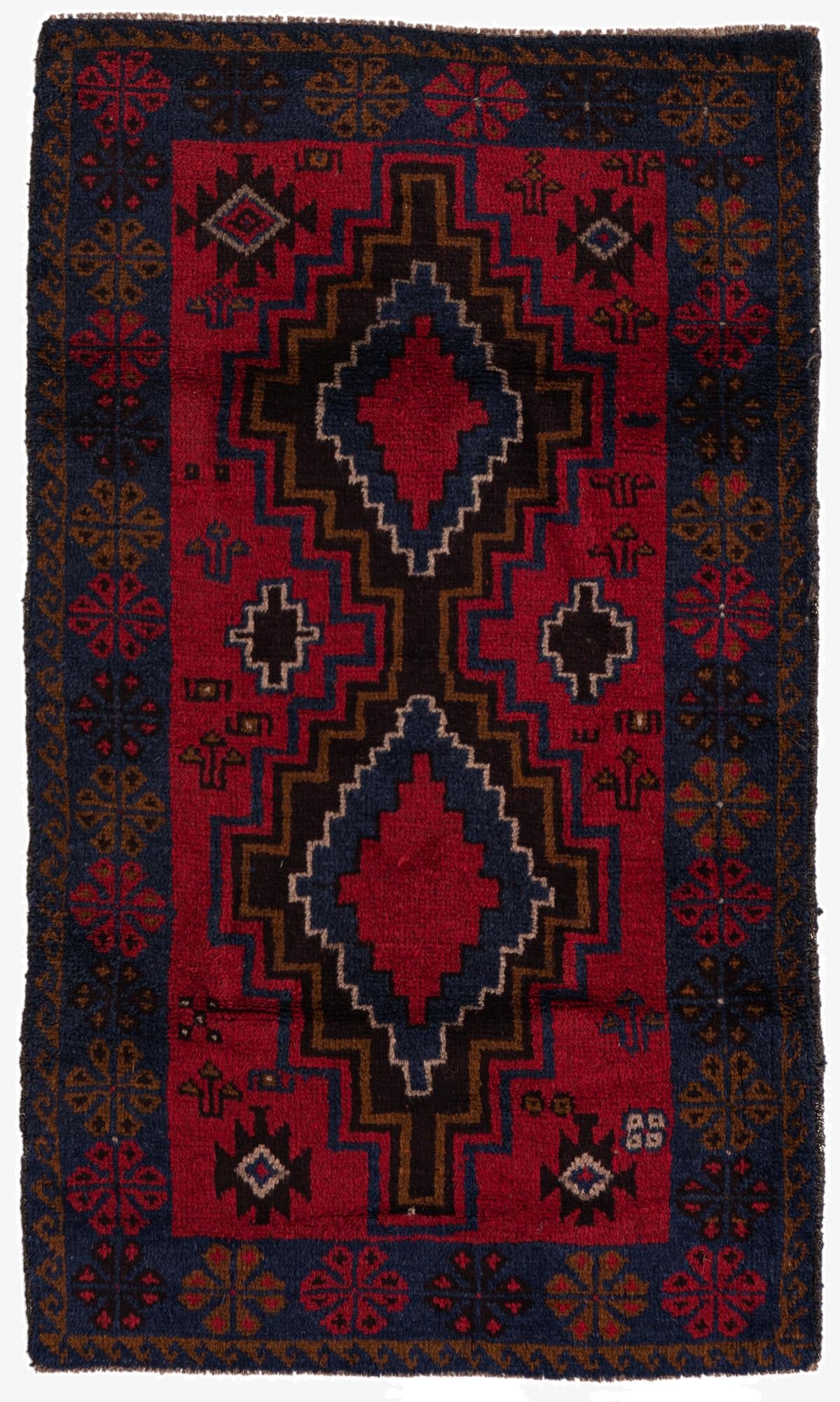 2' 10 x 4' 9  Hand Knotted Balouch Persian Wool Rug