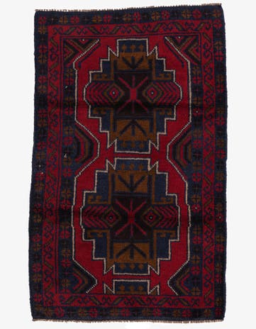 3' x 4' 8 Hand Knotted Balouch Persian Wool Rug