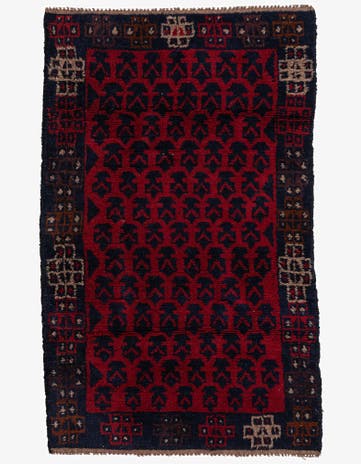 2' 9 x 4' 7 Hand Knotted Balouch Persian Wool Rug