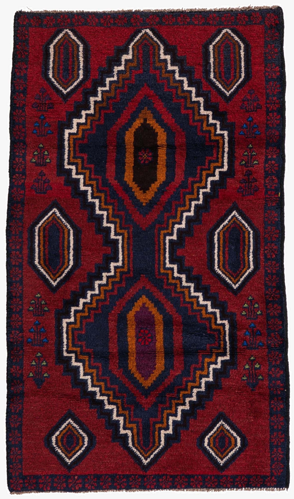 2' 9 x 4' 7  Hand Knotted Balouch Persian Wool Rug