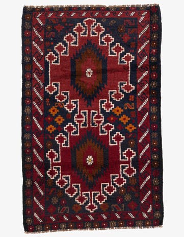 2' 10 x 4' 7 Hand Knotted Balouch Persian Wool Rug