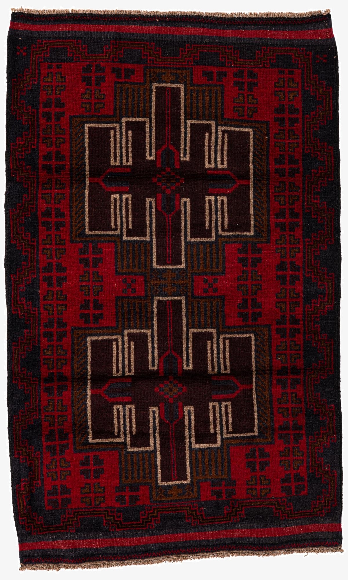 3' x 5'  Hand Knotted Balouch Persian Wool Rug