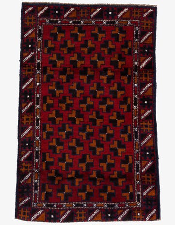 2' 10 x 4' 7 Hand Knotted Balouch Persian Wool Rug