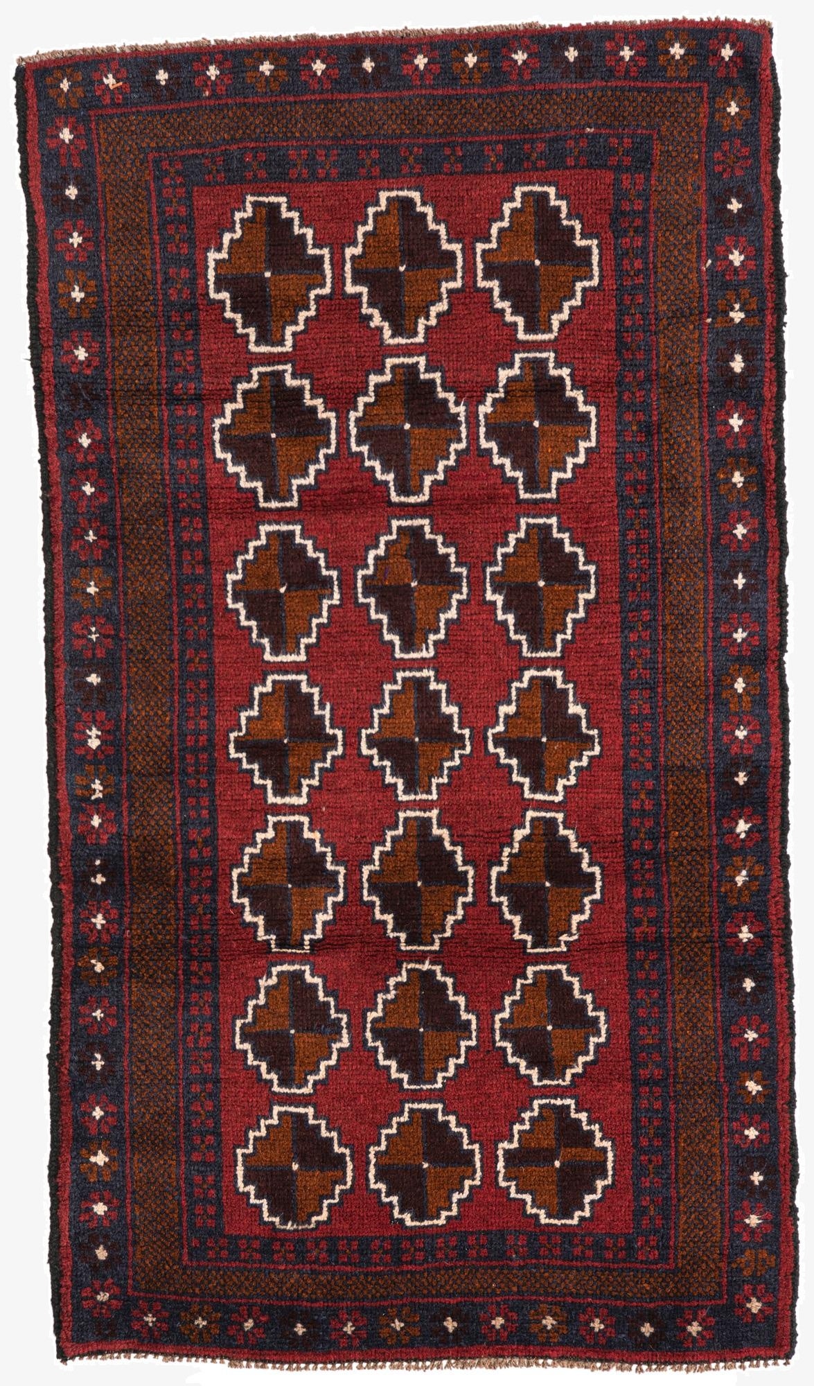 2' 8 x 4' 10  Hand Knotted Balouch Persian Wool Rug