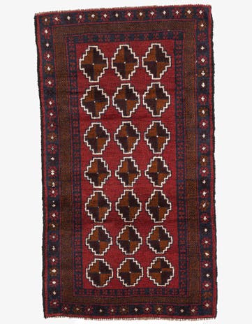 2' 8 x 4' 10 Hand Knotted Balouch Persian Wool Rug