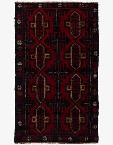 2' 9 x 4' 10 Hand Knotted Balouch Persian Wool Rug