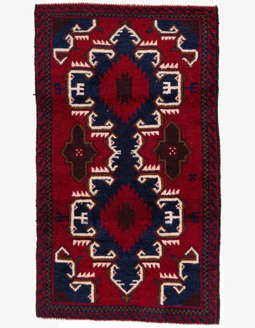 2' 9 x 4' 8 Hand Knotted Balouch Persian Wool Rug