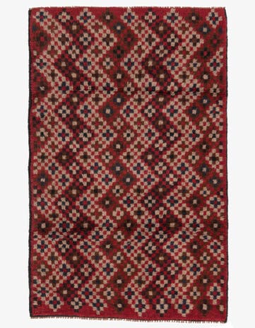 3' x 4' 6 Hand Knotted Balouch Persian Wool Rug