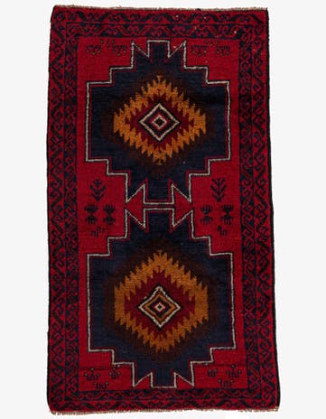 2' 10 x 4' 10 Hand Knotted Balouch Persian Wool Rug