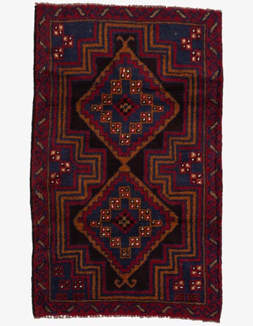 2' 9 x 4' 8 Hand Knotted Balouch Persian Wool Rug
