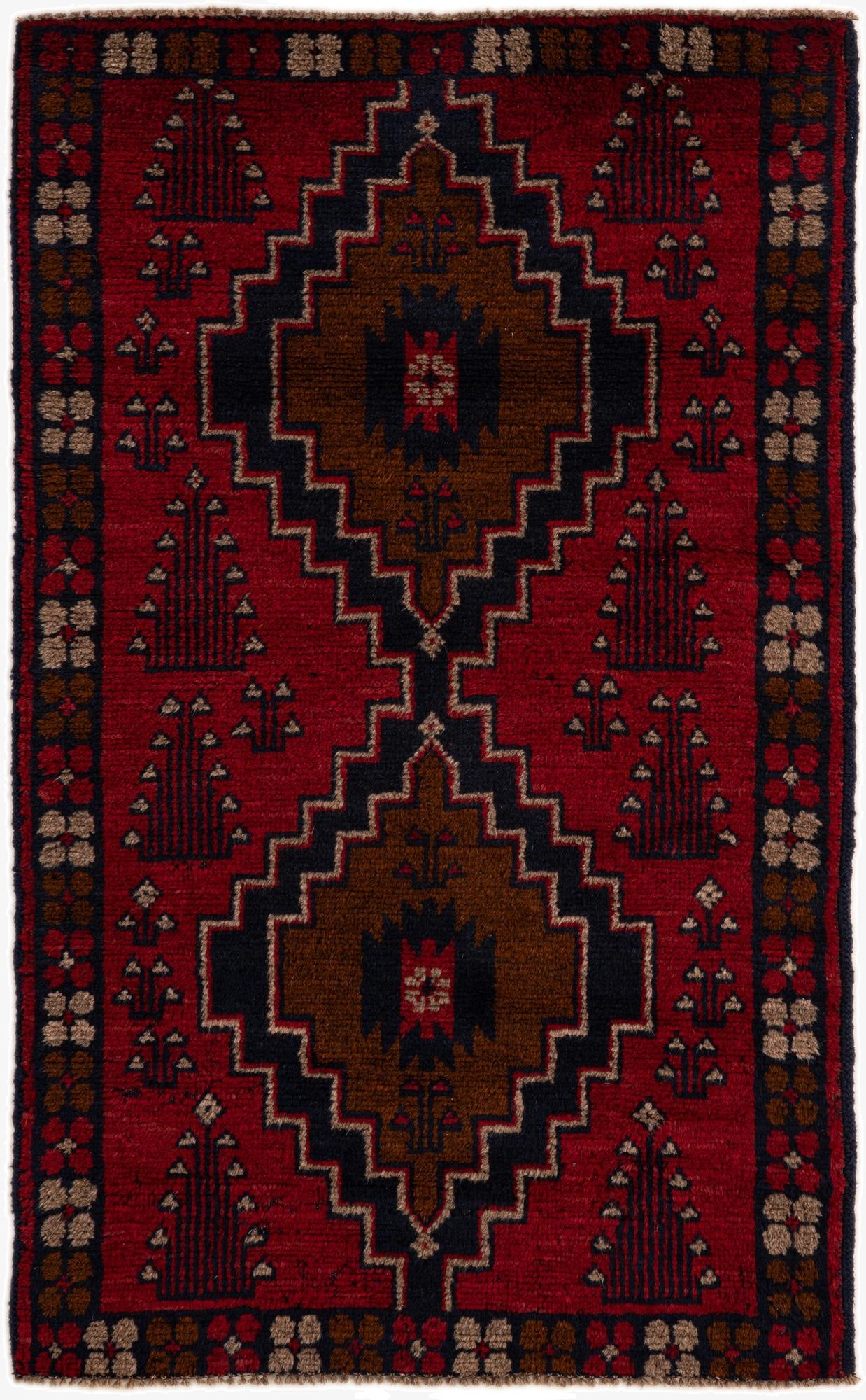 2' 10 x 4' 7  Hand Knotted Balouch Persian Wool Rug
