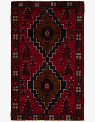 2' 10 x 4' 7 Hand Knotted Balouch Persian Wool Rug