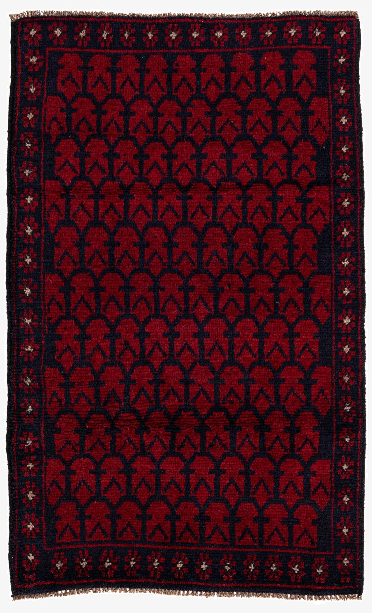 2' 11 x 4' 9  Hand Knotted Balouch Persian Wool Rug