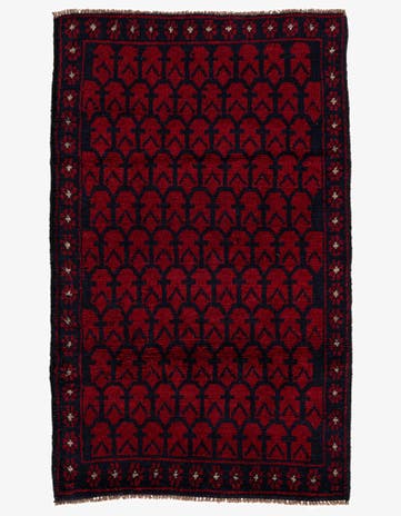 2' 11 x 4' 9 Hand Knotted Balouch Persian Wool Rug