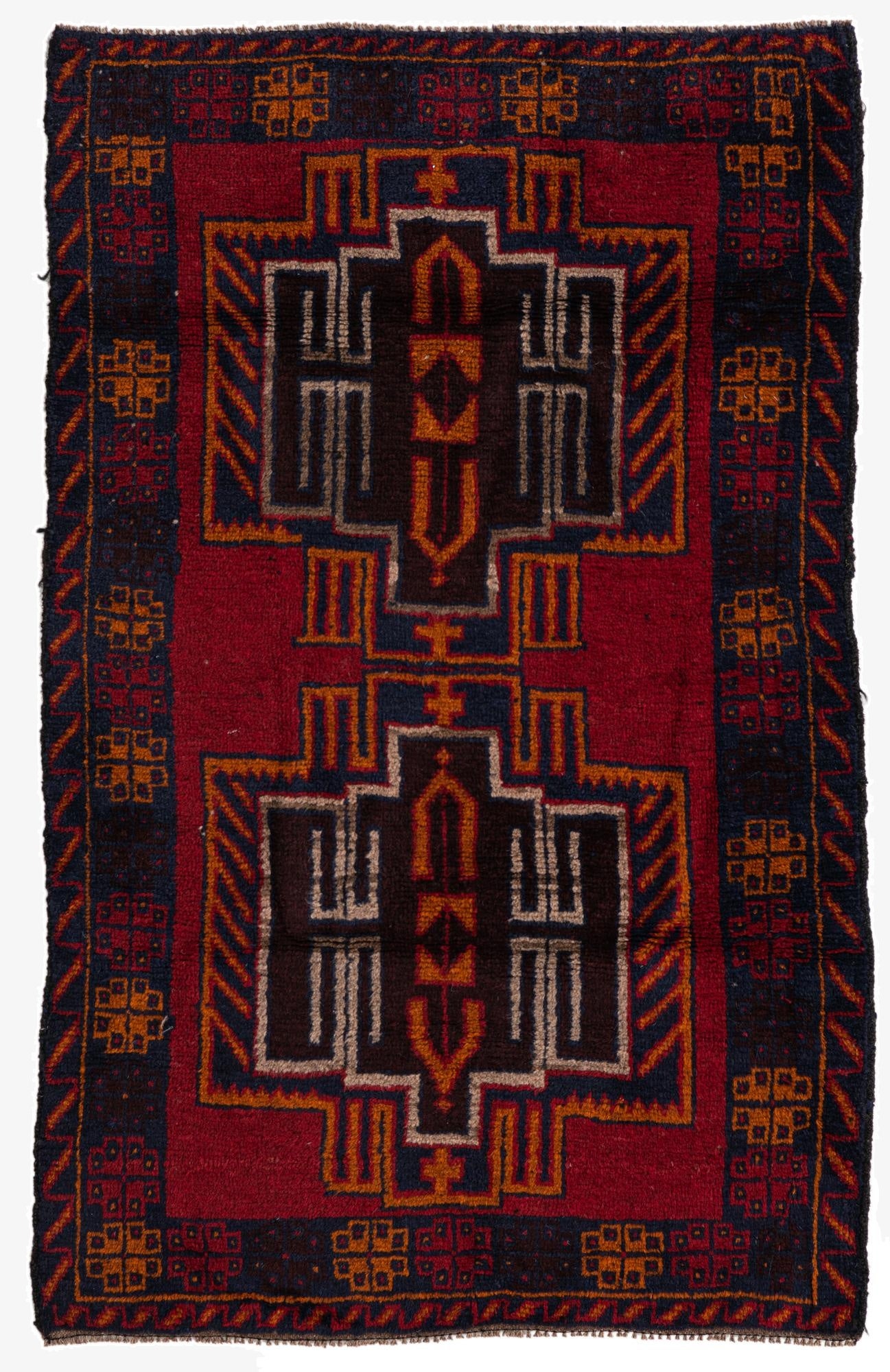 3' x 4' 8  Hand Knotted Balouch Persian Wool Rug