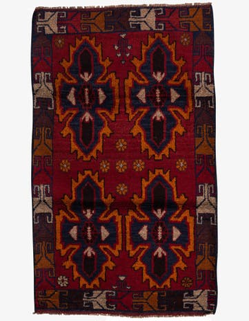 2' 10 x 4' 8 Hand Knotted Balouch Persian Wool Rug