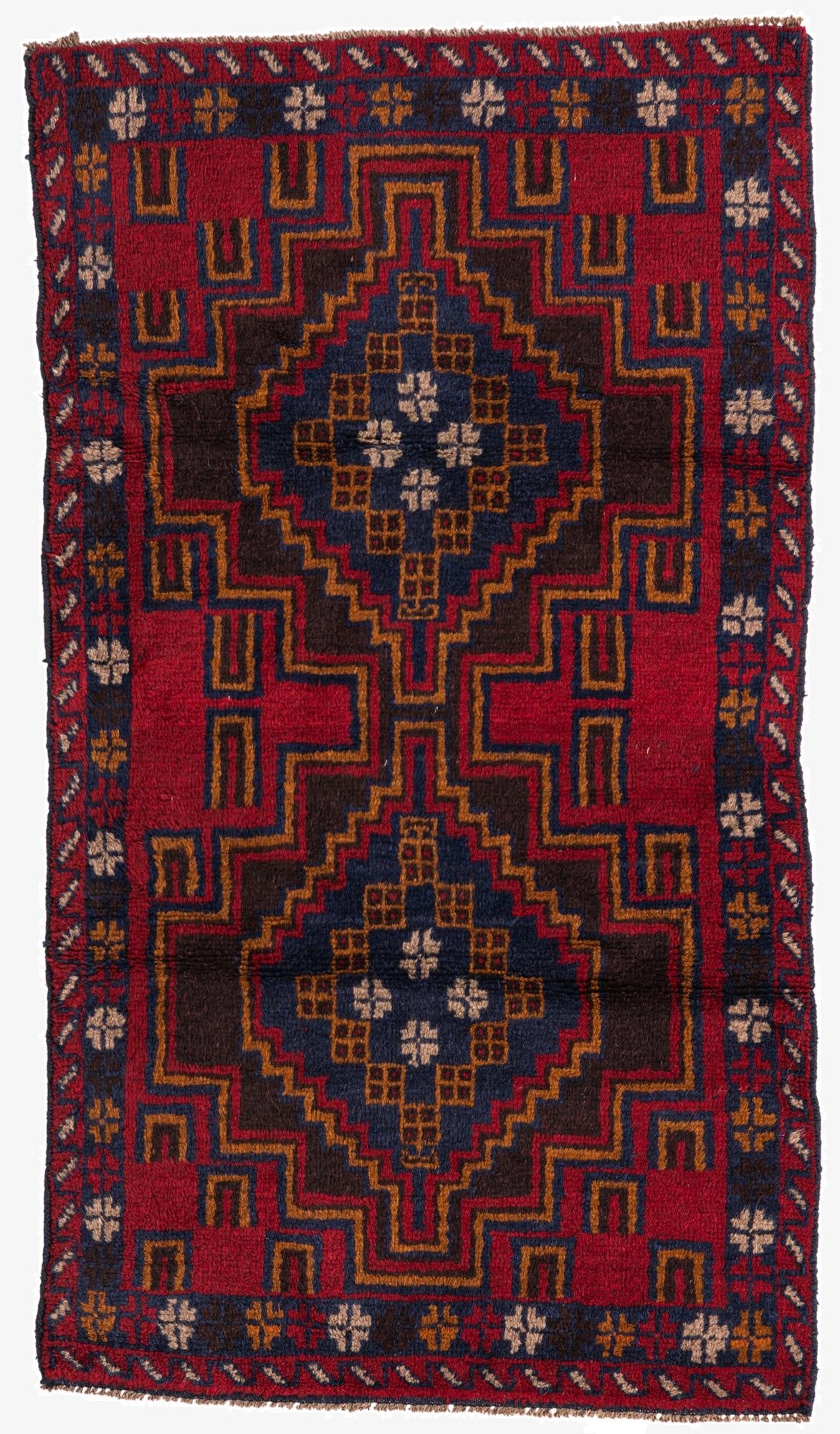 2' 8 x 4' 10  Hand Knotted Balouch Persian Wool Rug