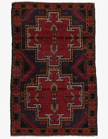 2' 10 x 4' 5 Hand Knotted Balouch Persian Wool Rug