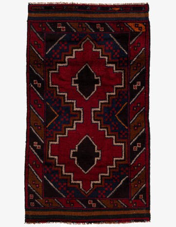 2' 8 x 4' 9 Hand Knotted Balouch Persian Wool Rug