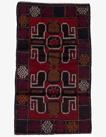 2' 9 x 4' 9 Hand Knotted Balouch Persian Wool Rug