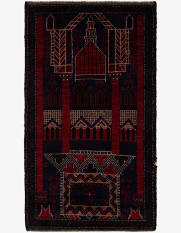 2' 10 x 5' Hand Knotted Balouch Persian Wool Rug