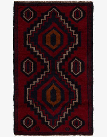 2' 9 x 4' 7 Hand Knotted Balouch Persian Wool Rug
