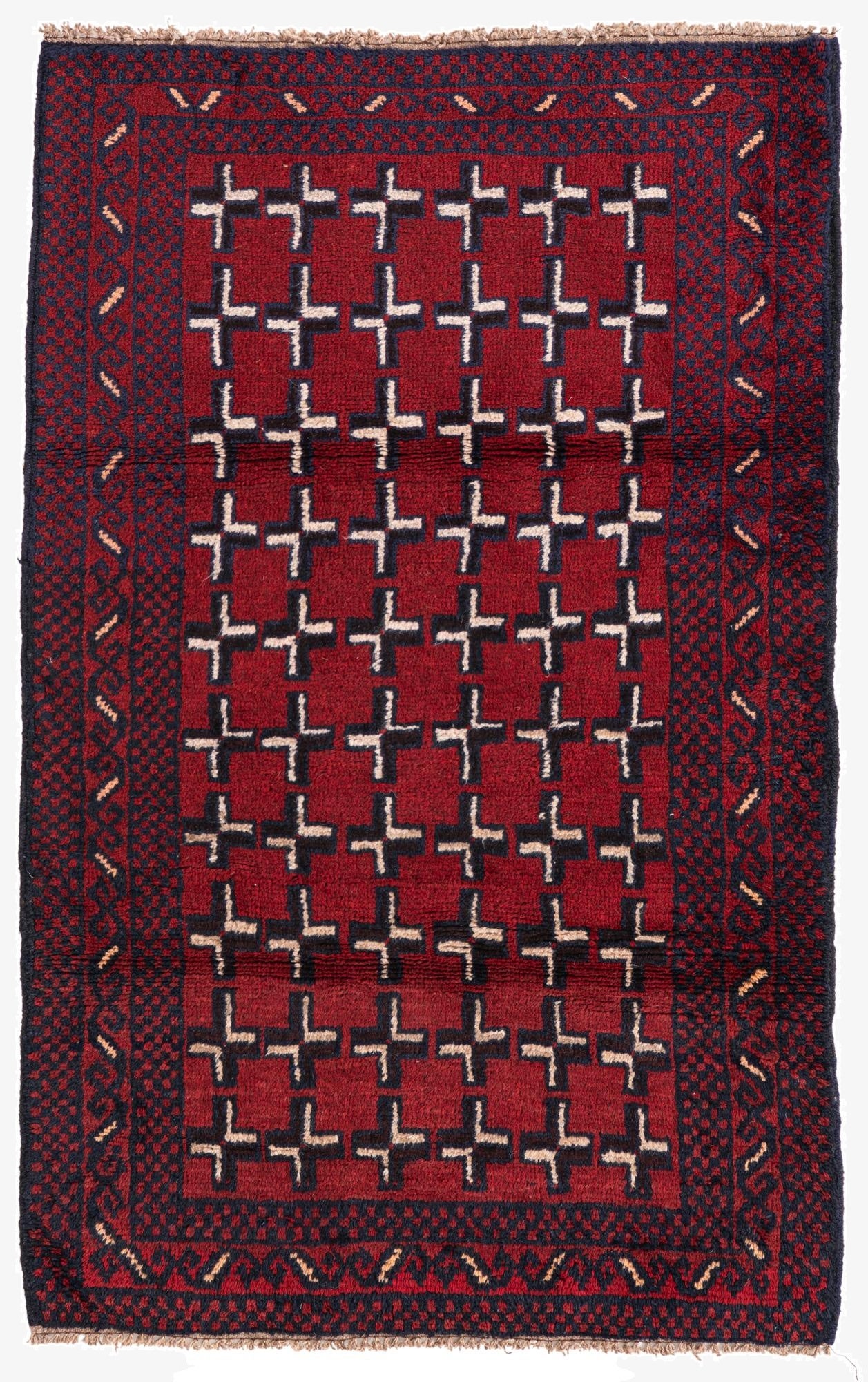 2' 10 x 4' 7  Hand Knotted Balouch Persian Wool Rug