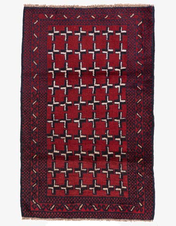 2' 10 x 4' 7 Hand Knotted Balouch Persian Wool Rug