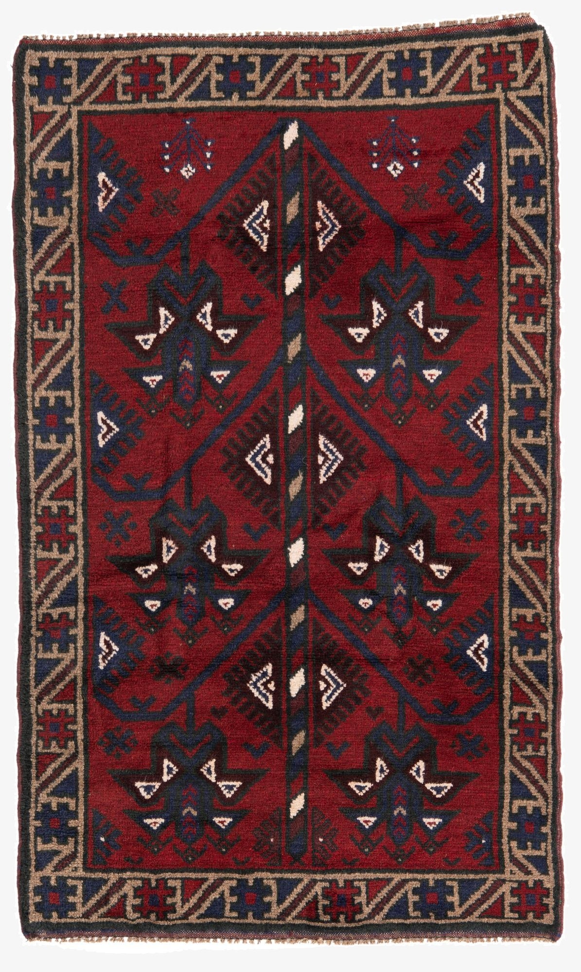 2' 9 x 4' 8  Hand Knotted Balouch Persian Wool Rug