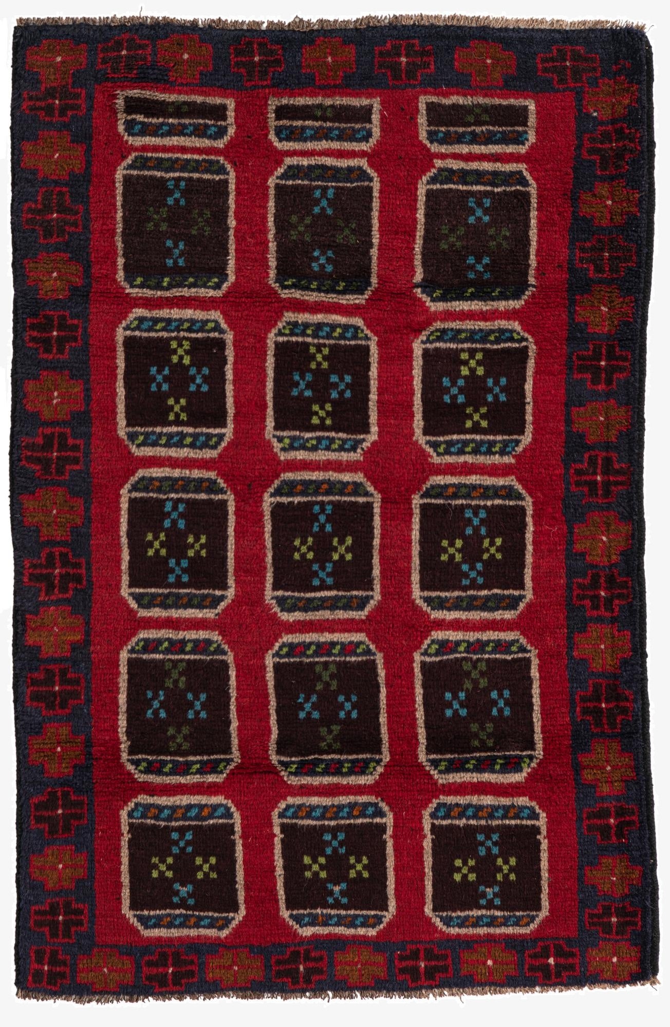 2' 10 x 4' 5  Hand Knotted Balouch Persian Wool Rug