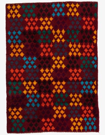 3' 3 x 4' 5 Hand Knotted Balouch Wool Rug