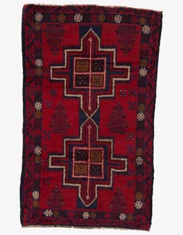 2' 11 x 4' 9 Hand Knotted Balouch Persian Wool Rug