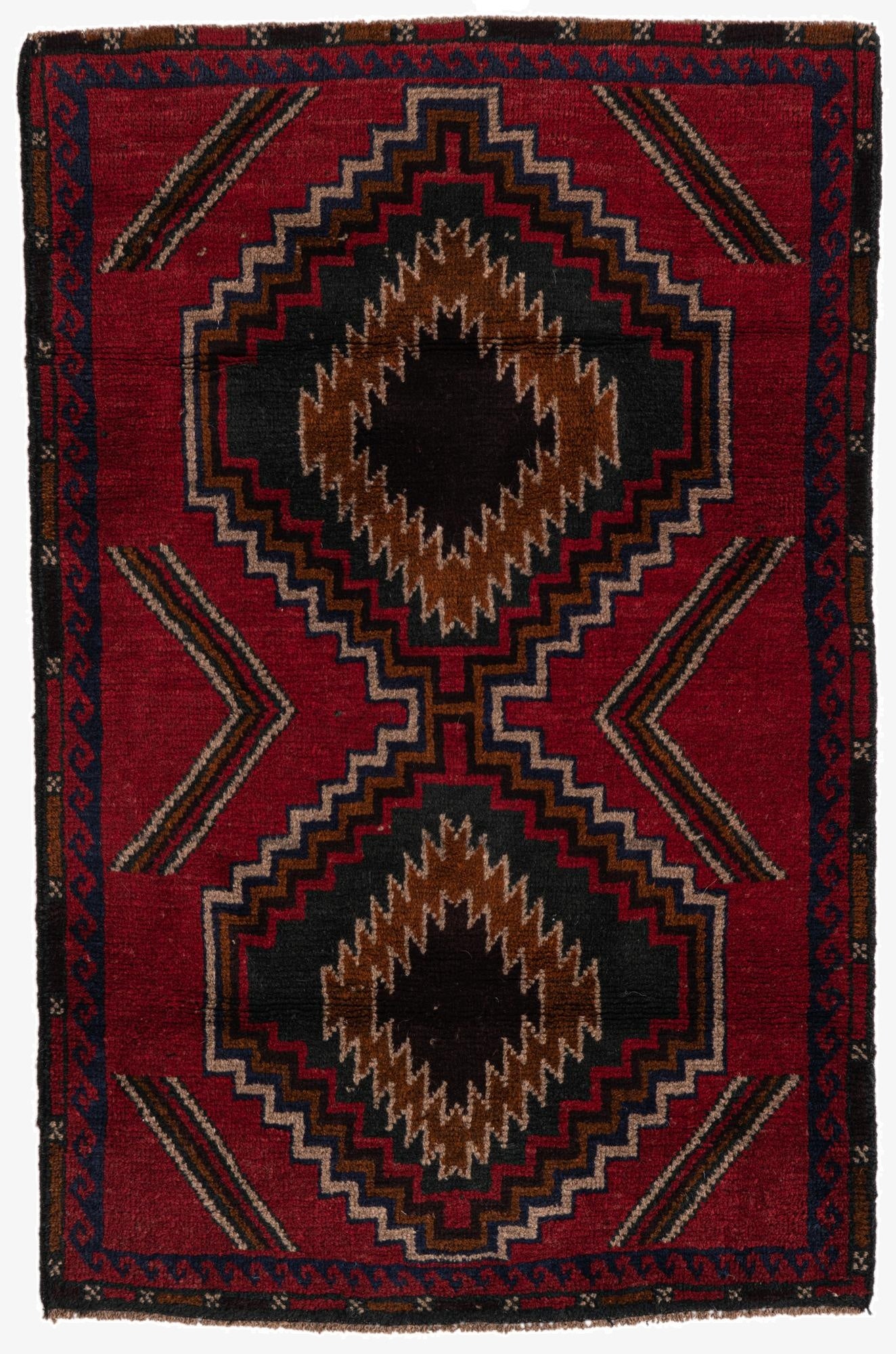 3' x 4' 5  Hand Knotted Balouch Persian Wool Rug