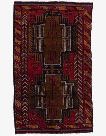 2' 10 x 4' 8 Hand Knotted Balouch Persian Wool Rug