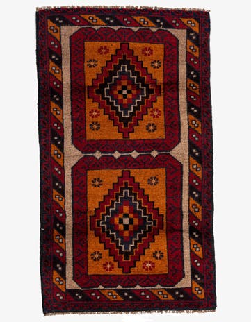 2' 8 x 4' 9 Hand Knotted Balouch Persian Wool Rug