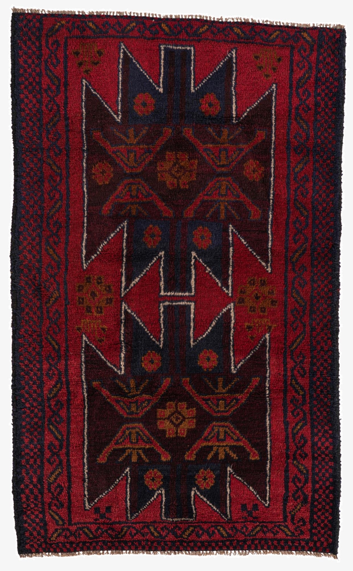 2' 10 x 4' 8  Hand Knotted Balouch Persian Wool Rug