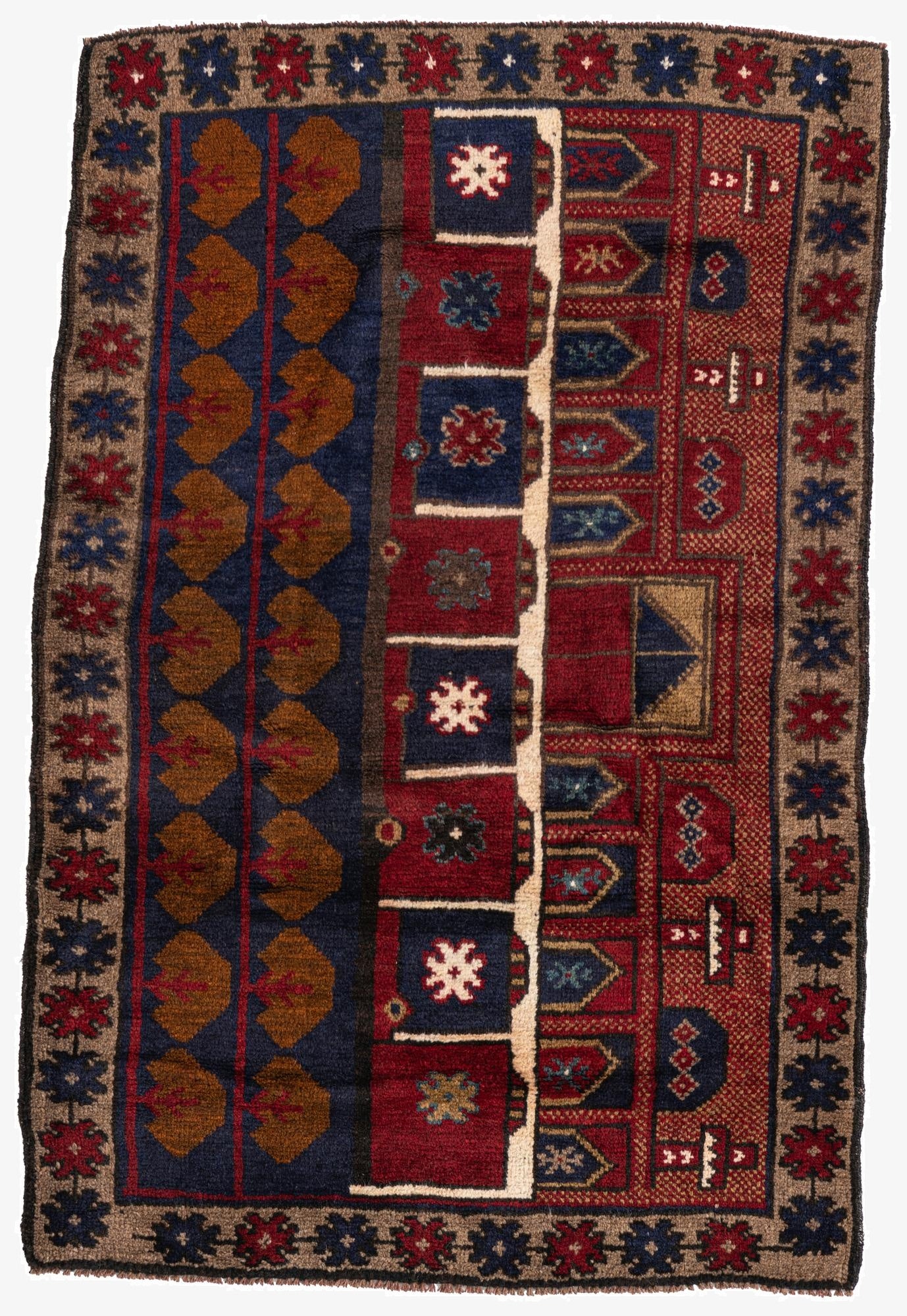 3' x 4' 7  Hand Knotted Balouch Persian Wool Rug