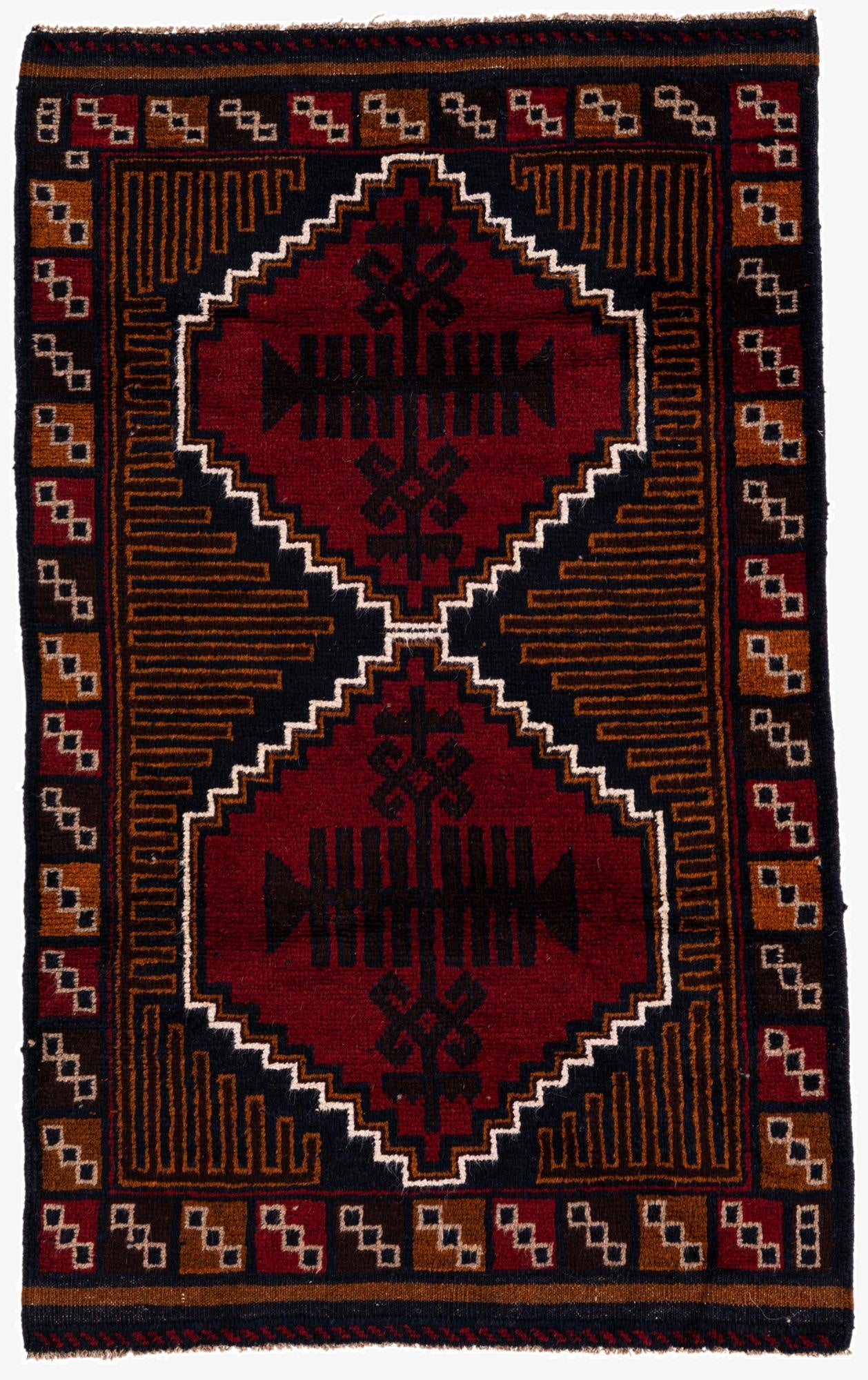 2' 9 x 4' 7  Hand Knotted Balouch Persian Wool Rug