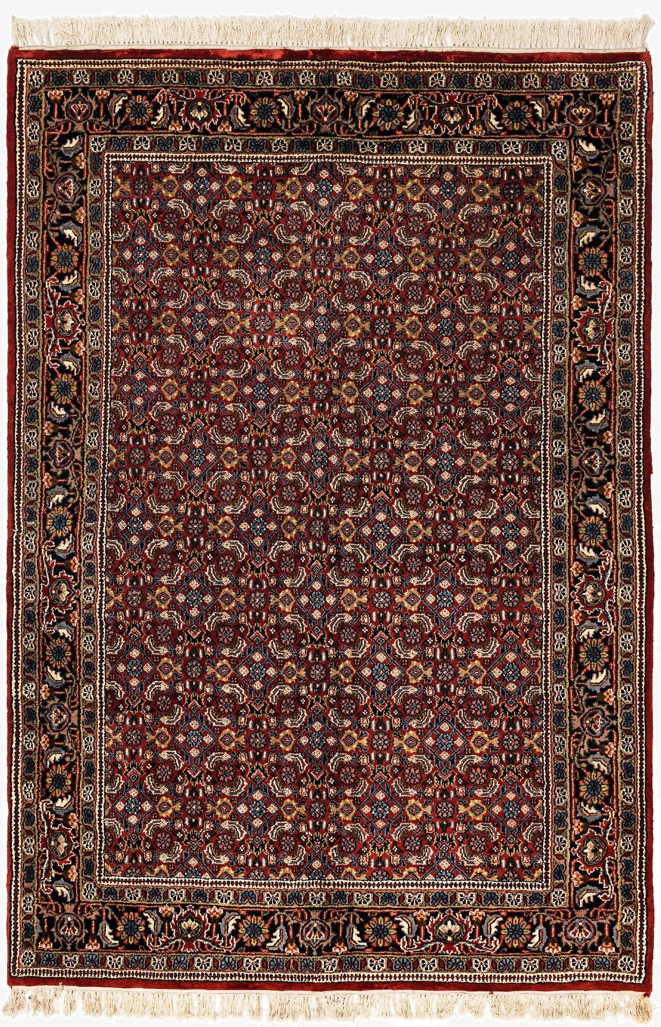 4' 3 x 6' 4 Hand Knotted Birjand Oriental Wool Rug