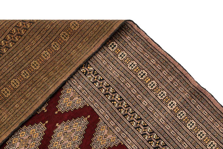 Detail image of 6' 2 x 8' 6 Hand Knotted Bokhara Oriental Wool Rug