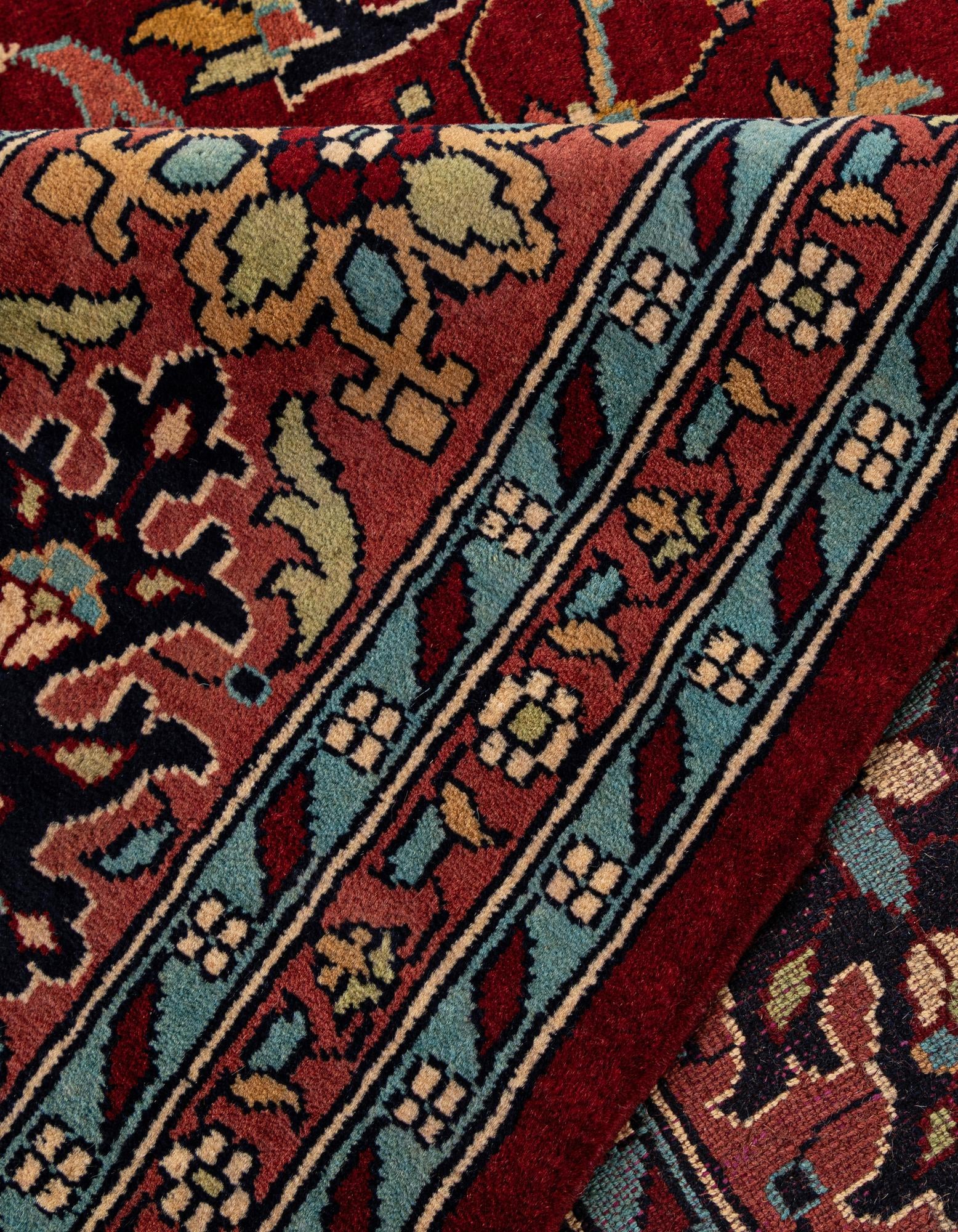 9' 3 x 12' 1 Hand Knotted Bokhara Oriental Wool Rug