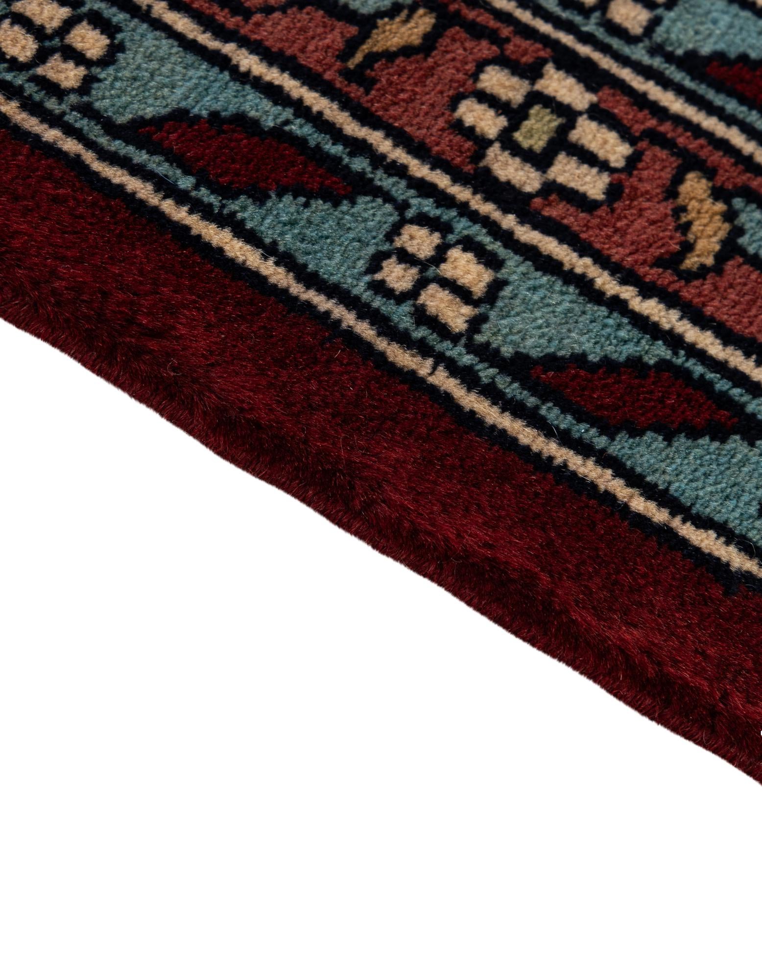 9' 3 x 12' 1 Hand Knotted Bokhara Oriental Wool Rug