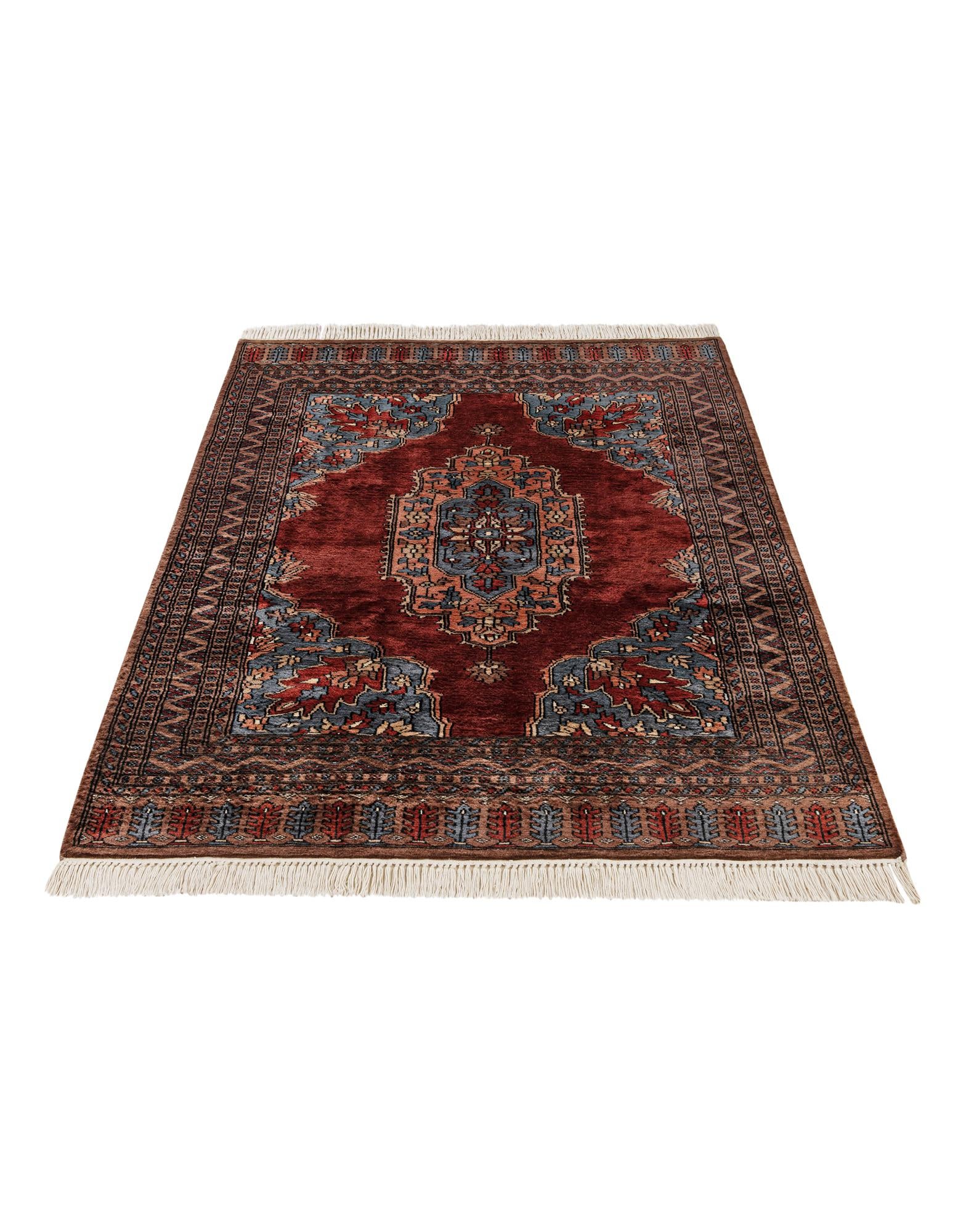 4' 1 x 6' 1 Hand Knotted Bokhara Oriental Wool Rug