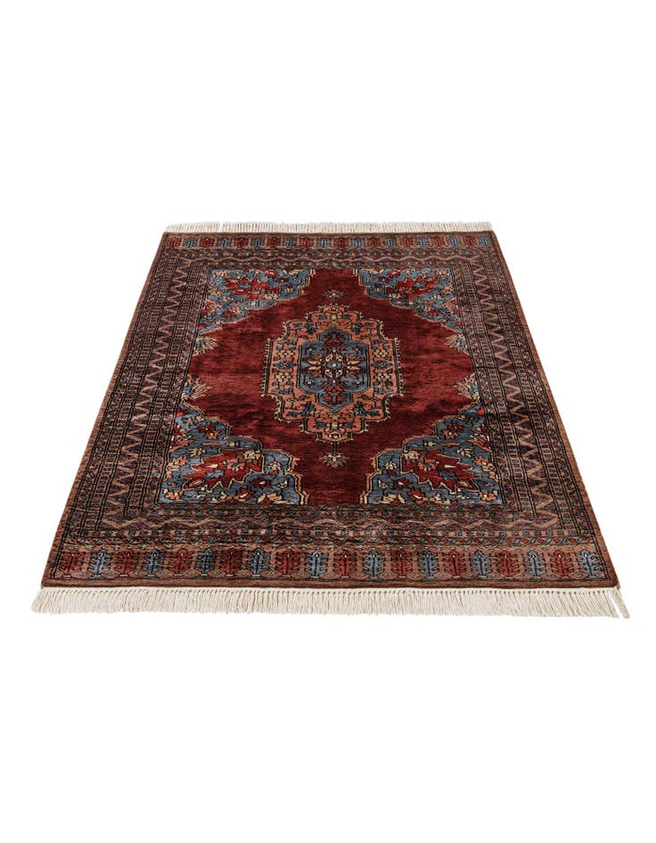 Detail image of 4' 1 x 6' 1 Hand Knotted Bokhara Oriental Wool Rug